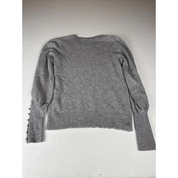 Aqua cashmere ballon sleeve M gray sweater - Picture 7 of 11